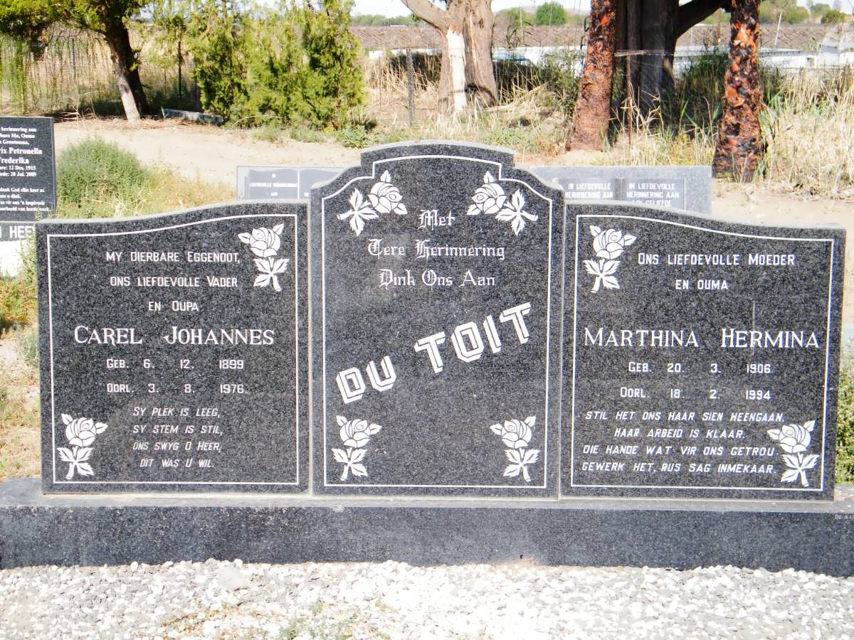 TOIT Carel Johannes, du 1899-1976 &amp; Marthina Hermina 1906-1994