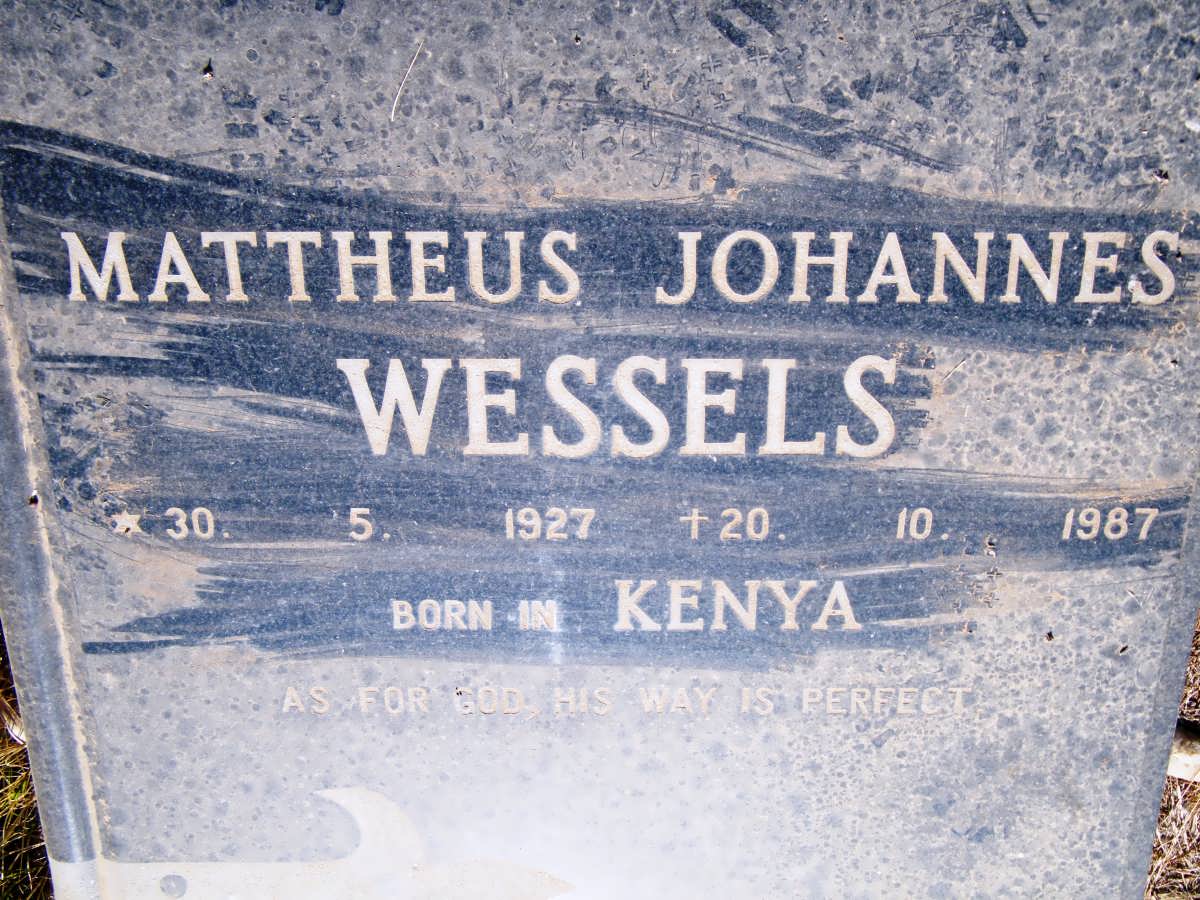 WESSELS Mattheus Johannes 1927-1987
