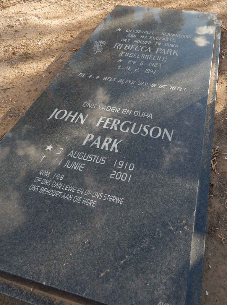 PARK John Ferguson 1910-2001 &amp; Rebecca ENGELBRECHT 1923-1997