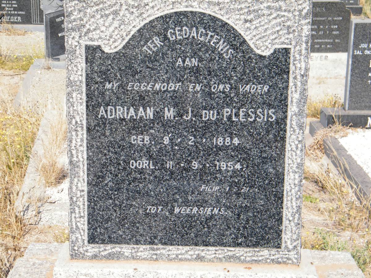 PLESSIS Adriaan M.J., du 1884-1954