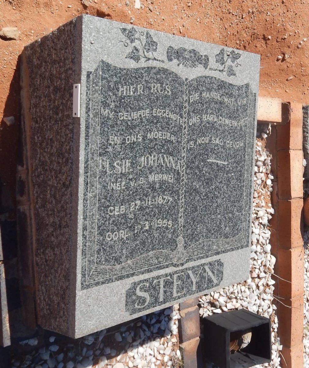 STEYN Elsie Johanna nee V.D. MERWE 1877-1955