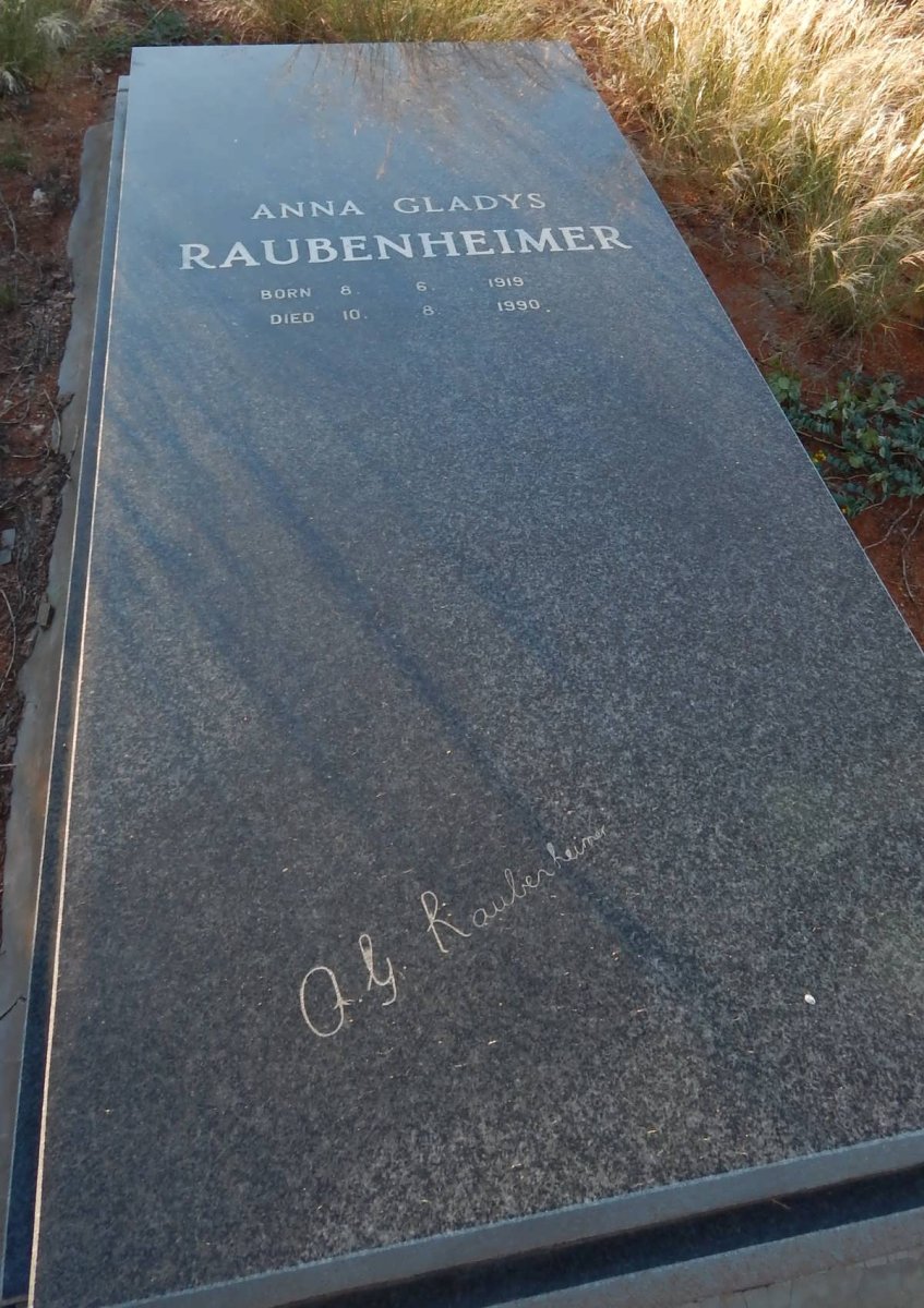 RAUBENHEIMER Anna Gladys 1919-1990
