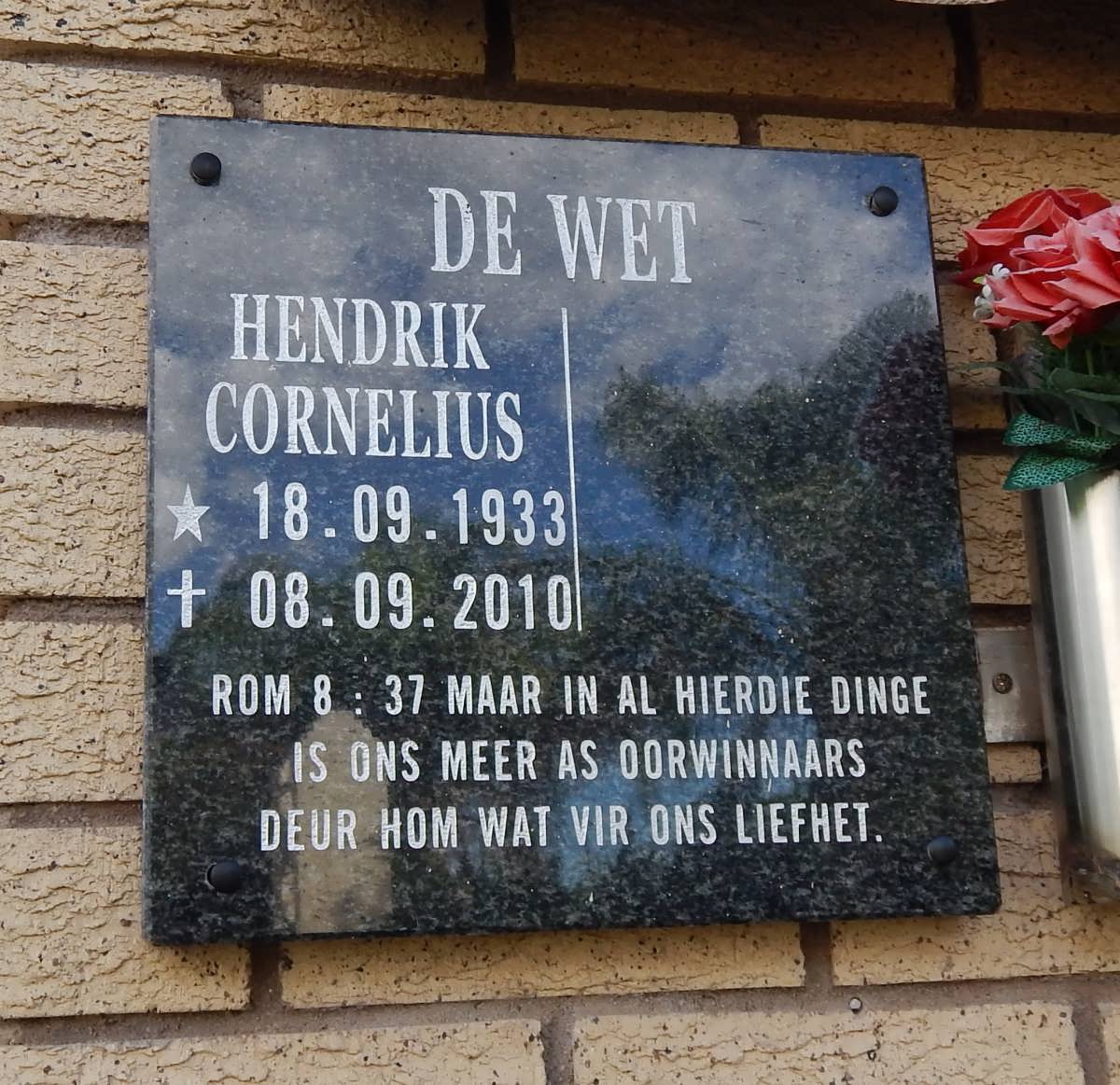 WET Hendrik Cornelius, de 1933-2010