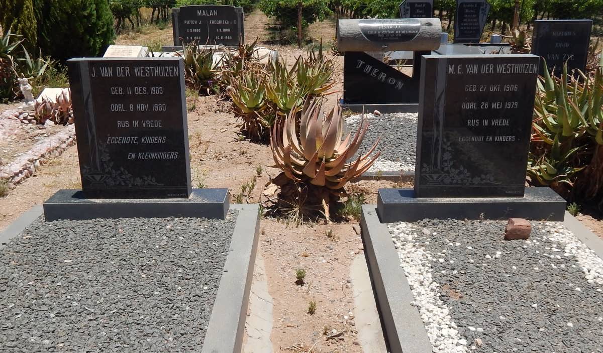 WESTHUIZEN J., van der 1903-1980 &amp; M.E. 1906-1979