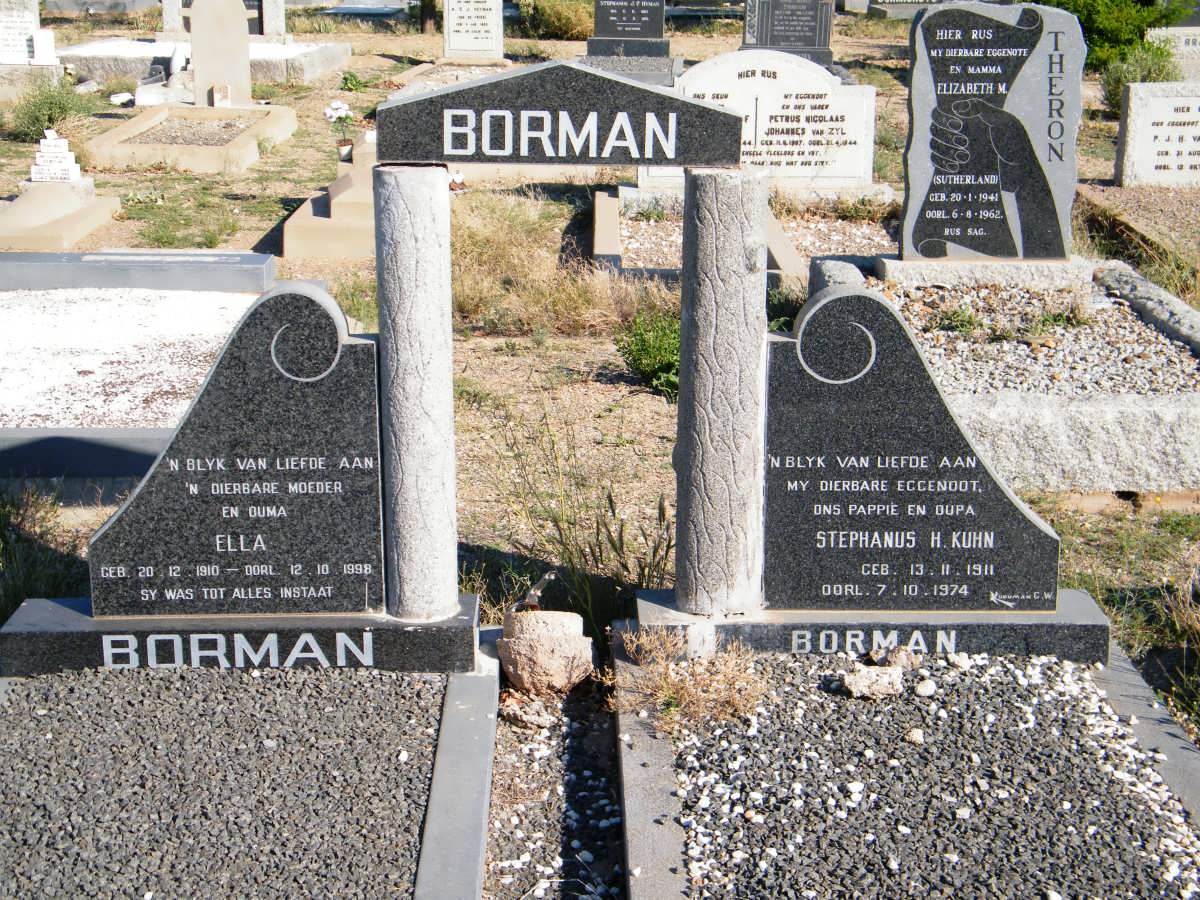 BORMAN Stephanus H. Kuhn 1911-1974 &amp; Ella 1910-1998