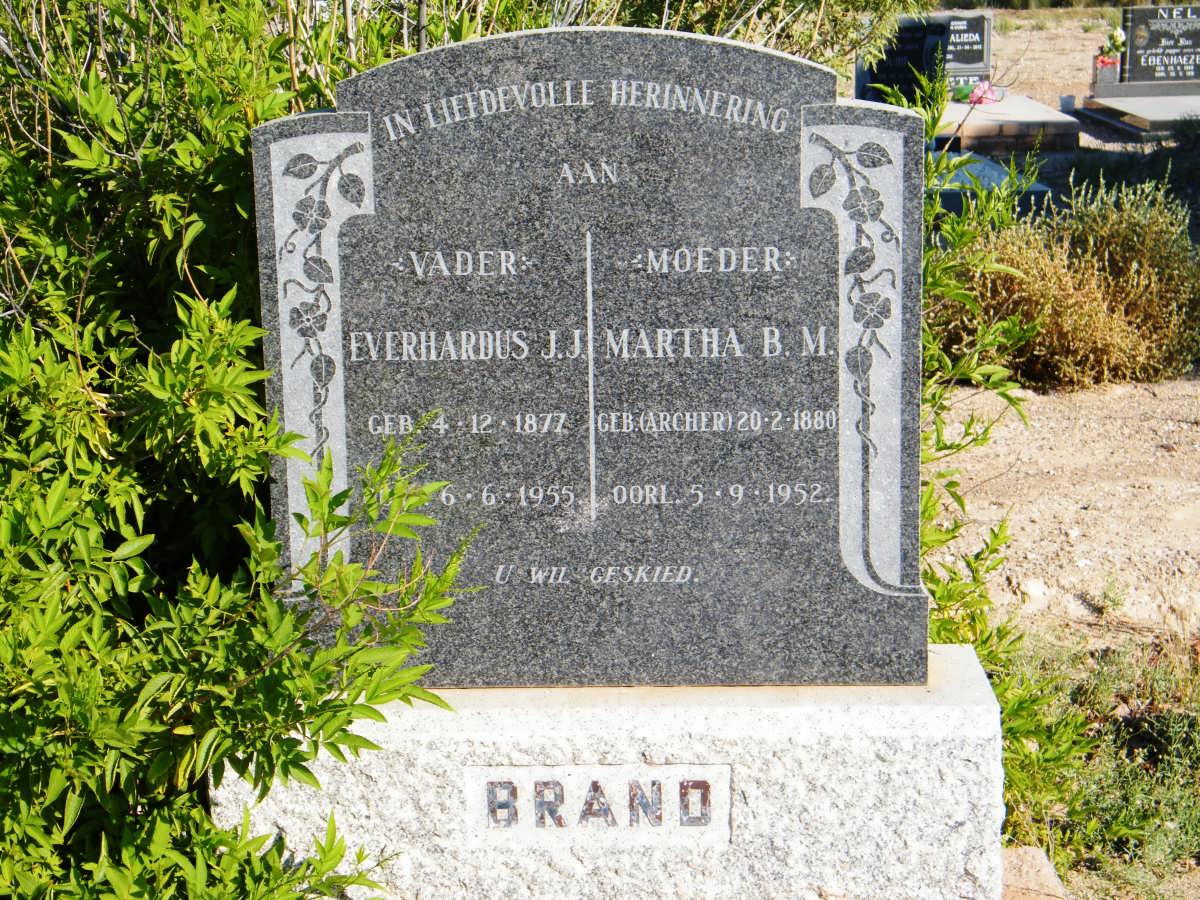 BRAND Everhardus J.J. 1877-1955 &amp; Martha B.M. ARCHER 1880-1952