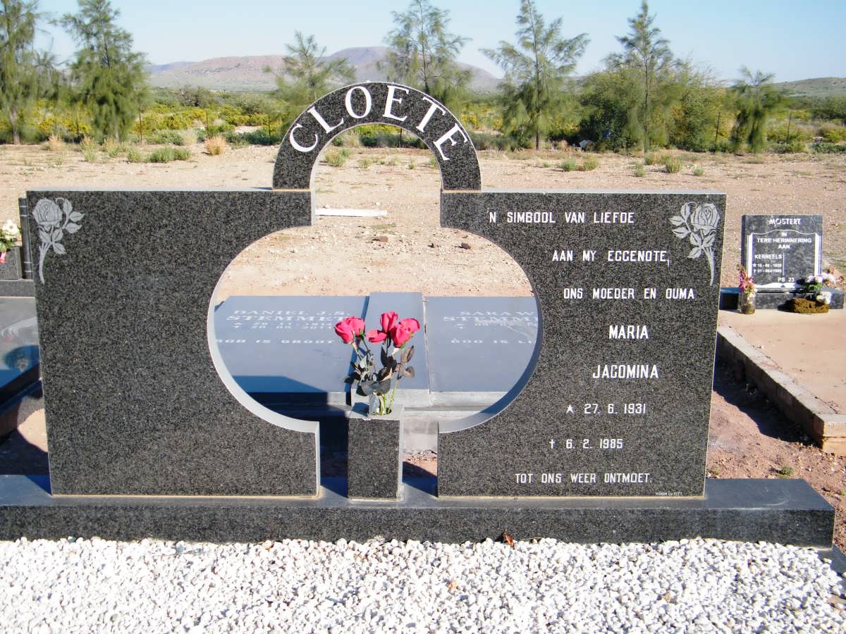 CLOETE Maria Jacomina 1931-1985