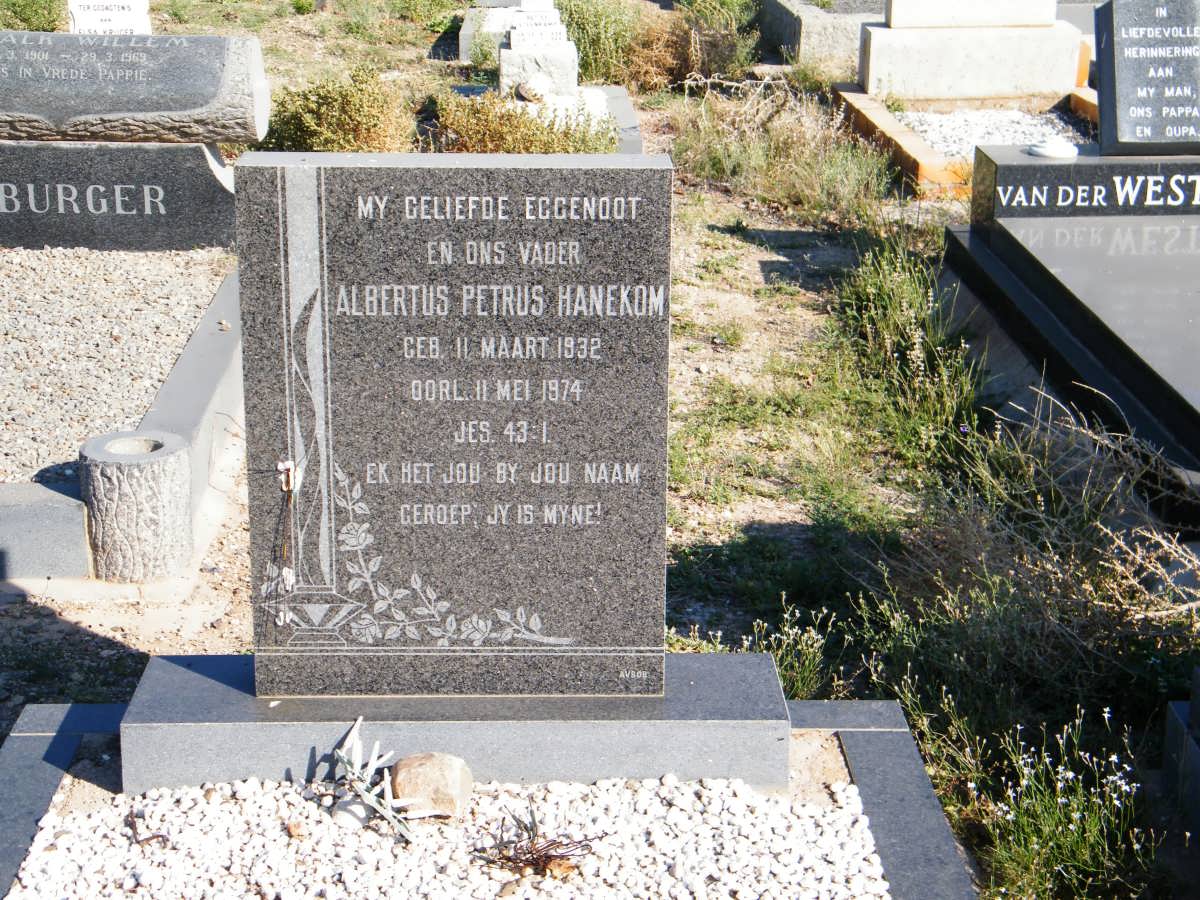 HANEKOM Albertus Petrus 1932-1974