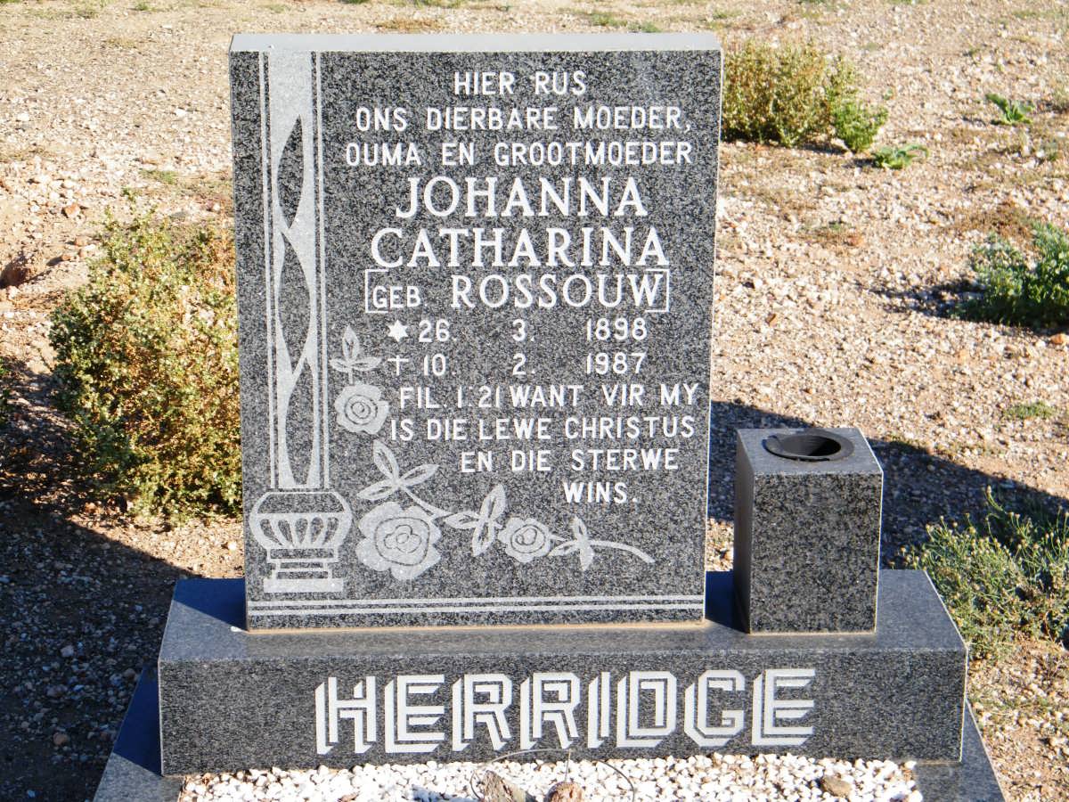 HERRIDGE Johanna Catharina nee ROSSOUW 1898-1987