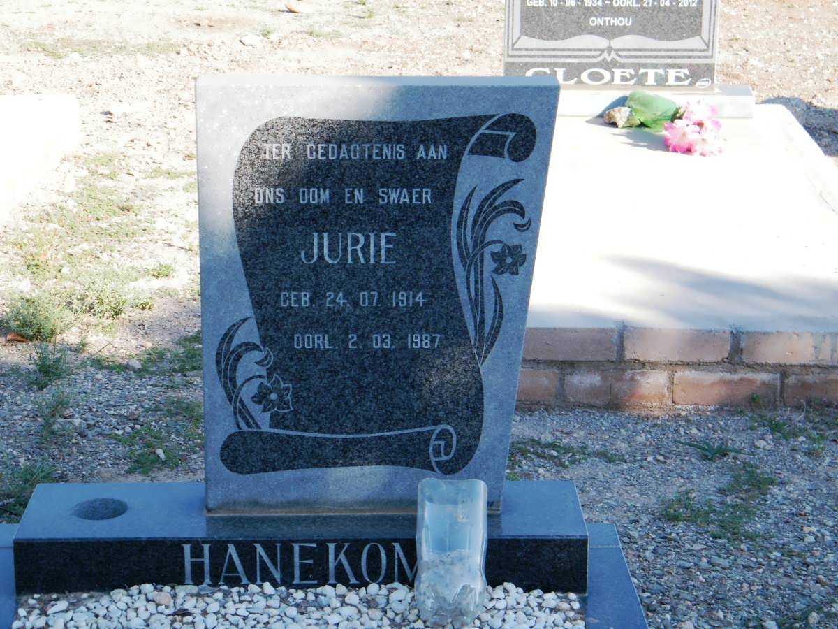 HANEKOM Jurie 1914-1987