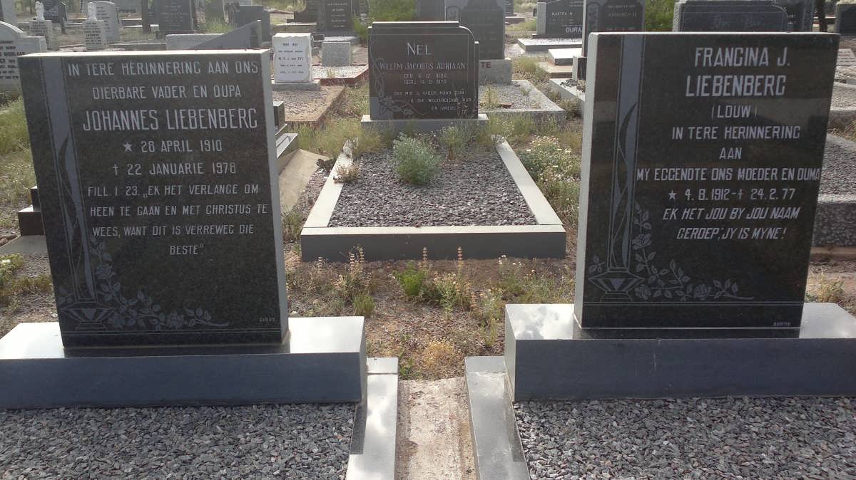 LIEBENBERG Johannes 1910-1978 &amp; Francina J. LOUW 1912-1977