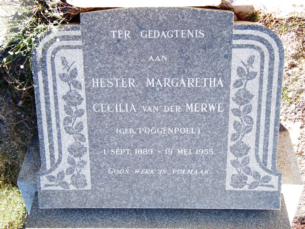 MERWE Hester Margaretha Cecilia, van der nee POGGENPOEL 1889-1955