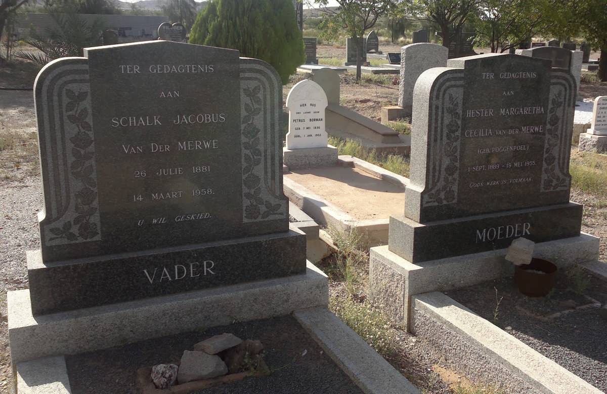 MERWE Schalk Jacobus, van der 1881-1958 &amp; Hester Margaretha Cecilia POGGENPOEL 1889-1955