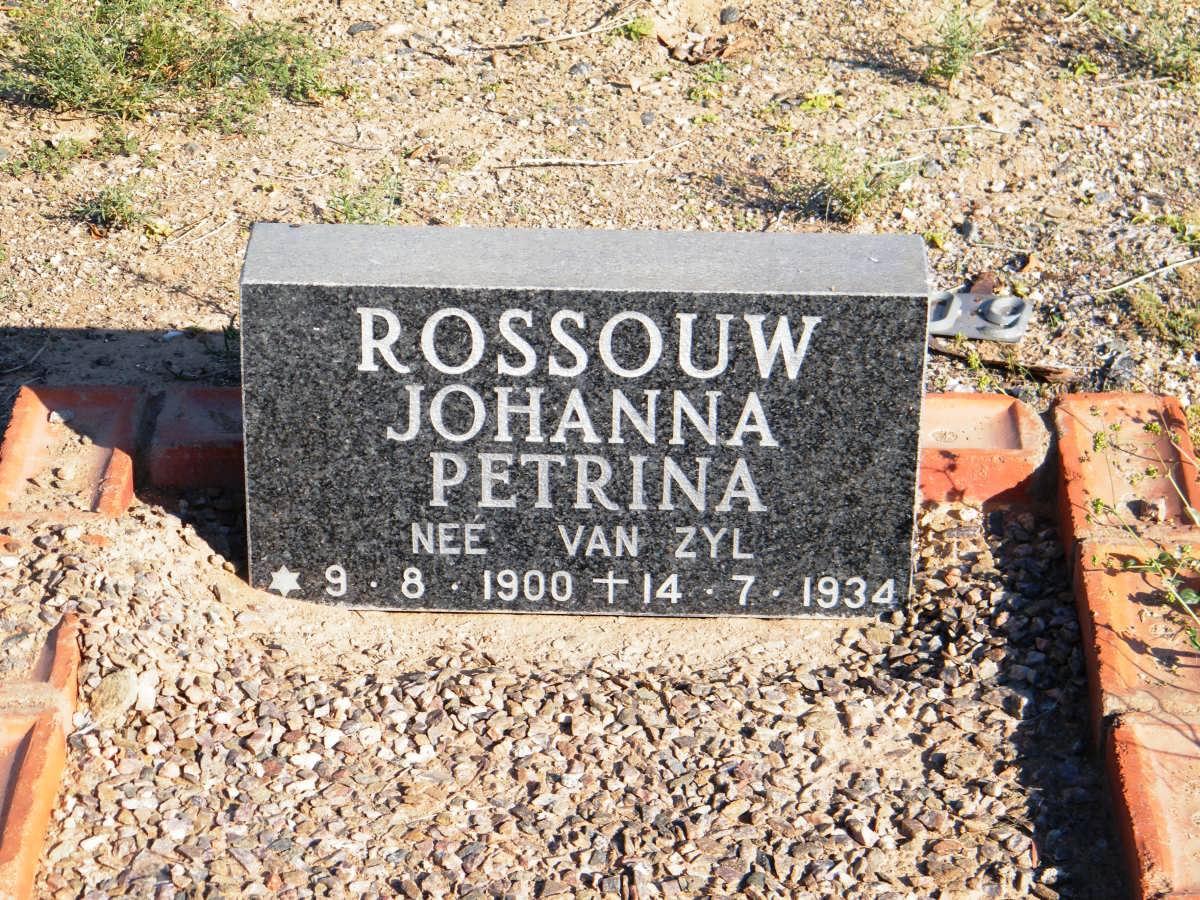 ROSSOUW Johanna Petrina nee VAN ZYL 1900-1934