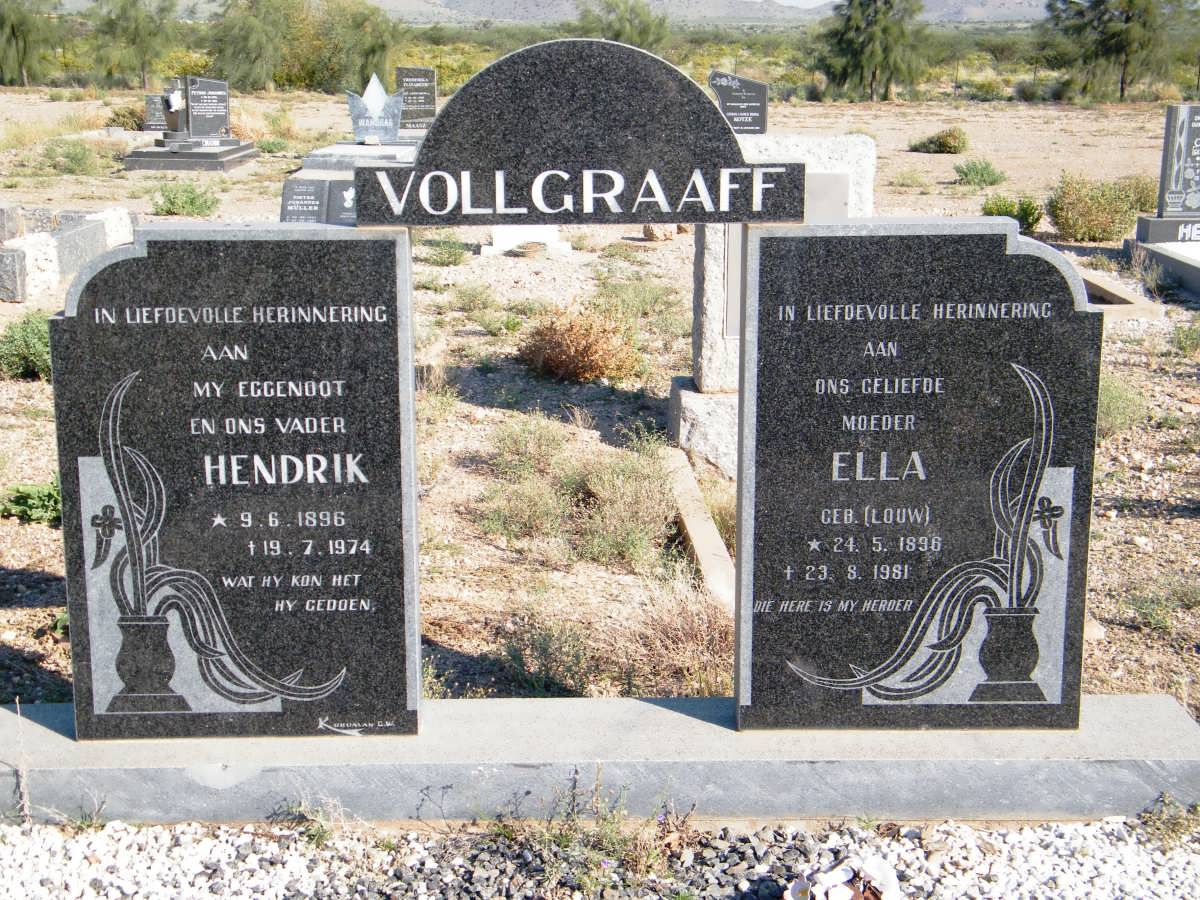 VOLLGRAAFF Hendrik 1896-1974 &amp; Ella LOUW 1896-1981