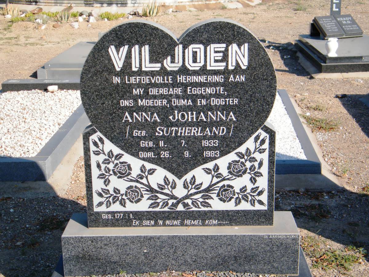 VILJOEN Anna Johanna nee SUTHERLAND 1933-1983