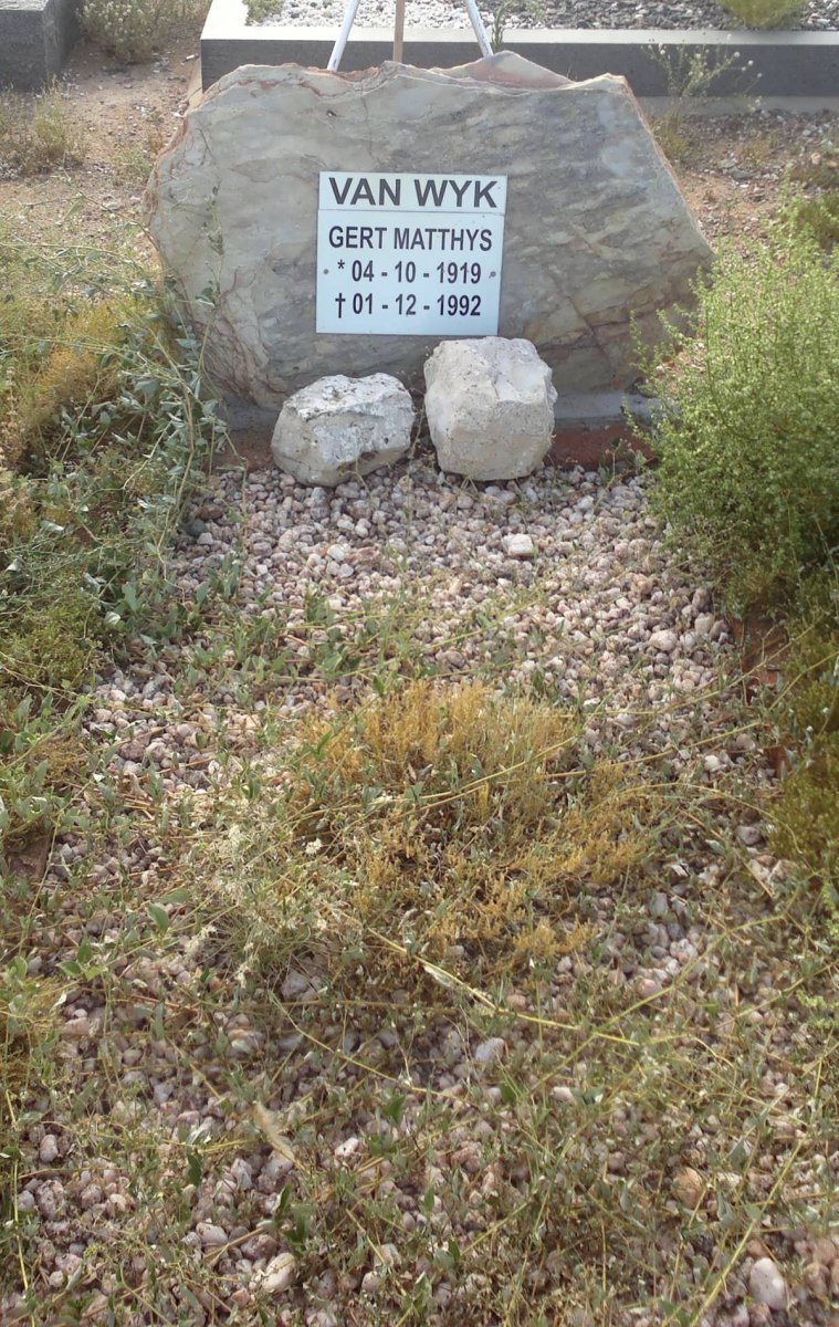 WYK Gert Matthys, van 1919-1992