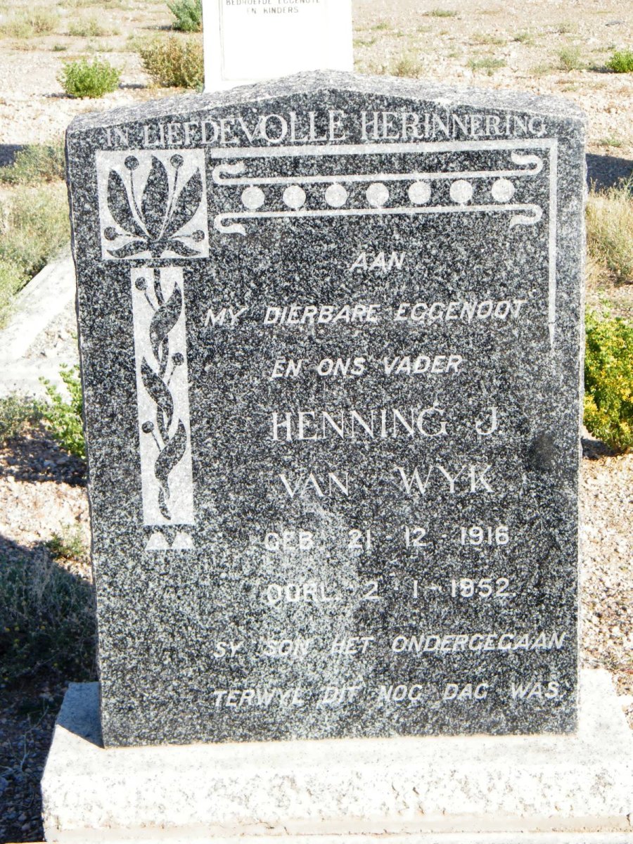 WYK Henning J., van 1916-1952