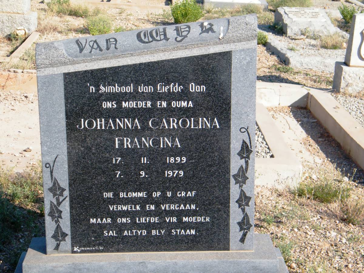 WYK Johanna Carolina Francina, van 1899-1979