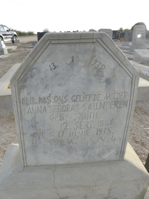 SAUNDERZON Anna Deboras nee SMITH 1846-1935