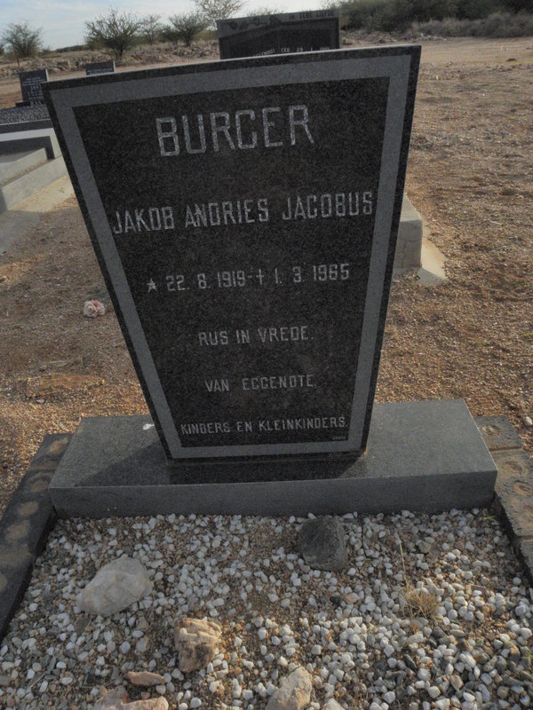 BURGER Jakob Andries Jacobus 1919-1965