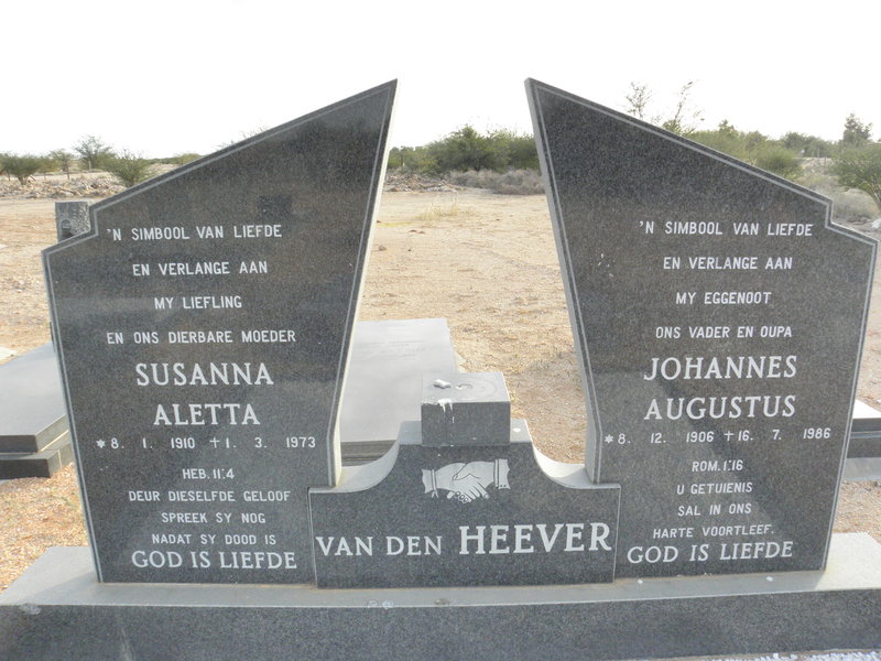 HEEVER Johannes Augustus, van den 1906-1986 &amp; Susanna Aletta 1910-1973