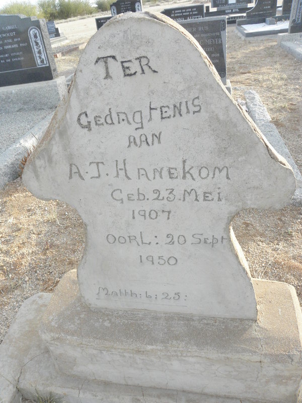 HANEKOM A.J. 1907-1950