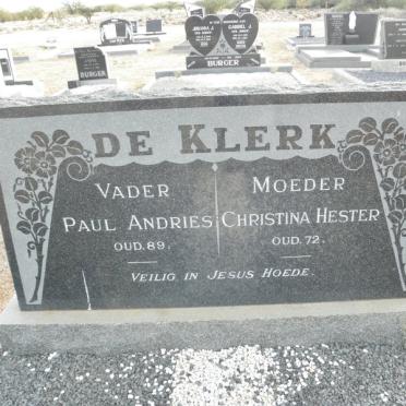 KLERK Paul Andries, de &amp; Christina Hester