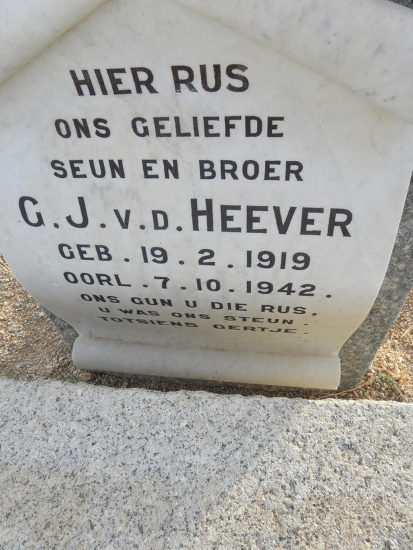 HEEVER G.J., v.d. 1919-1942
