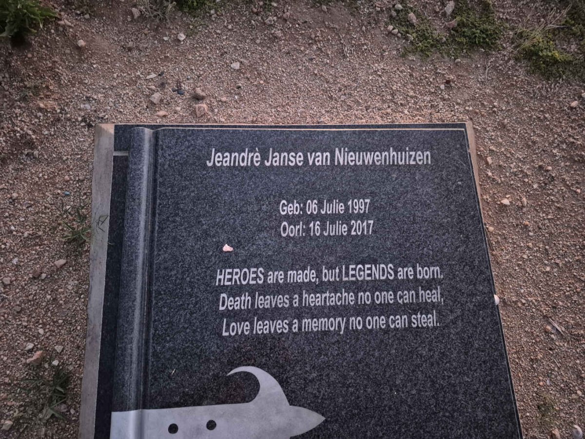 NIEUWENHUIZEN Jeandre, Janse van 1997-2017