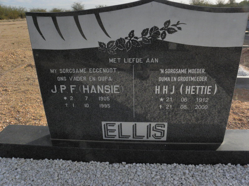ELLIS J.P.F. 1905-1995 &amp; H.H.J. 1912-2000