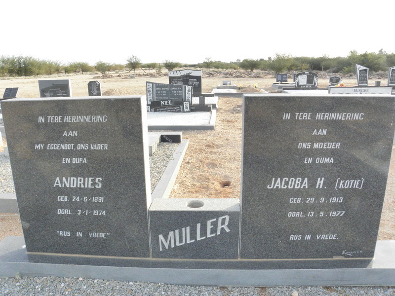 MULLER Andries 1891-1974 &amp; Jacoba H. 1913-1977