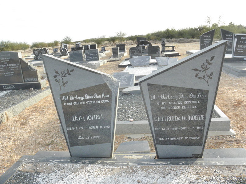 MAASS J.A.A. 1898-1982 &amp; Gertruida W. 1905-1972
