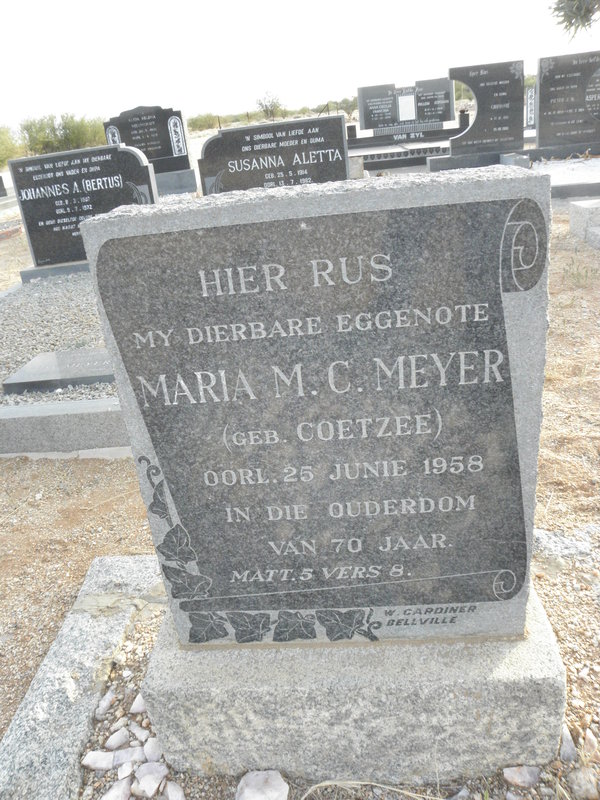 MEYER Maria M.C. nee COETZEE -1958