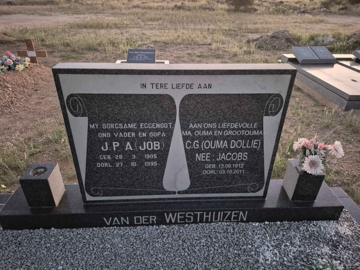WESTHUIZEN J.P.A., van der 1905-1995 & C.G. JACOBS 1912-2011