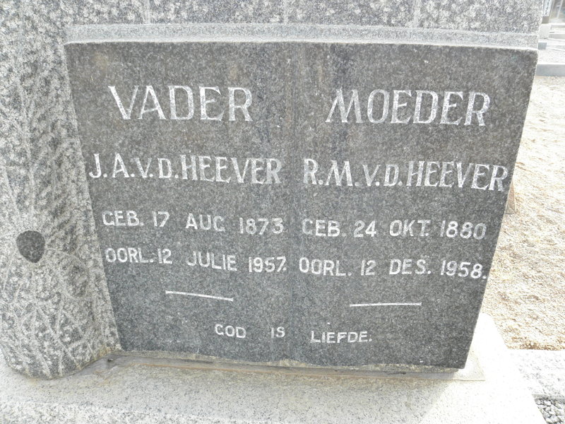 HEEVER J.A., v.d. 1873-1957 &amp; R.M. 1880-1958