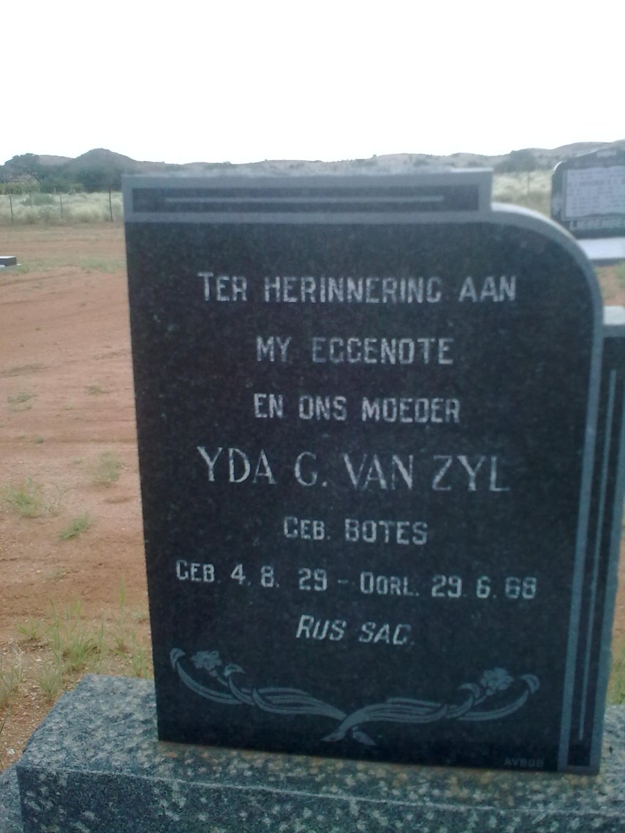 ZYL Yda G., van nee BOTES 1929-1968