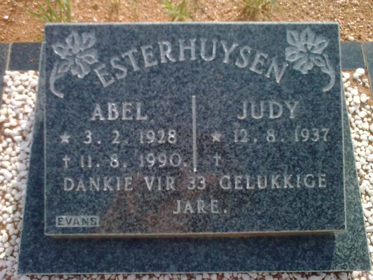 ESTERHUYSEN Abel 1928-1990 &amp; Judy 1937-