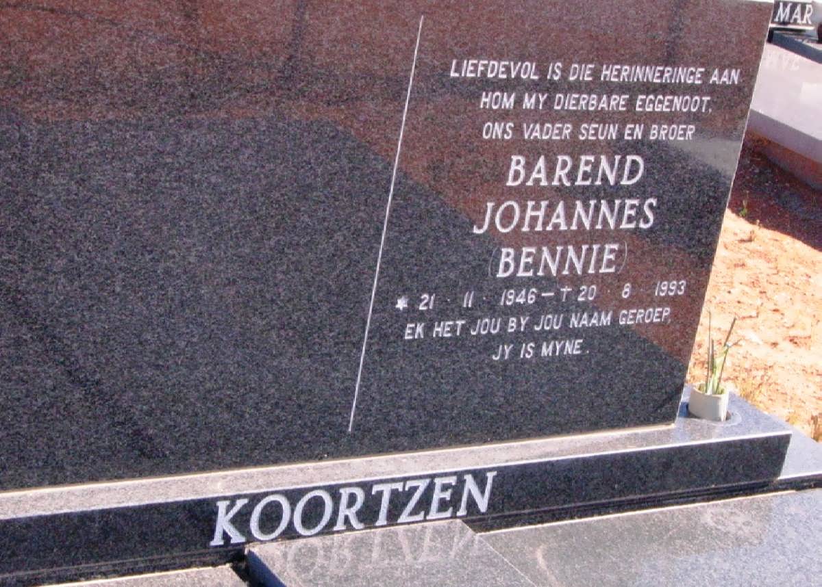 KOORTZEN Barend Jacobus 1946-1993