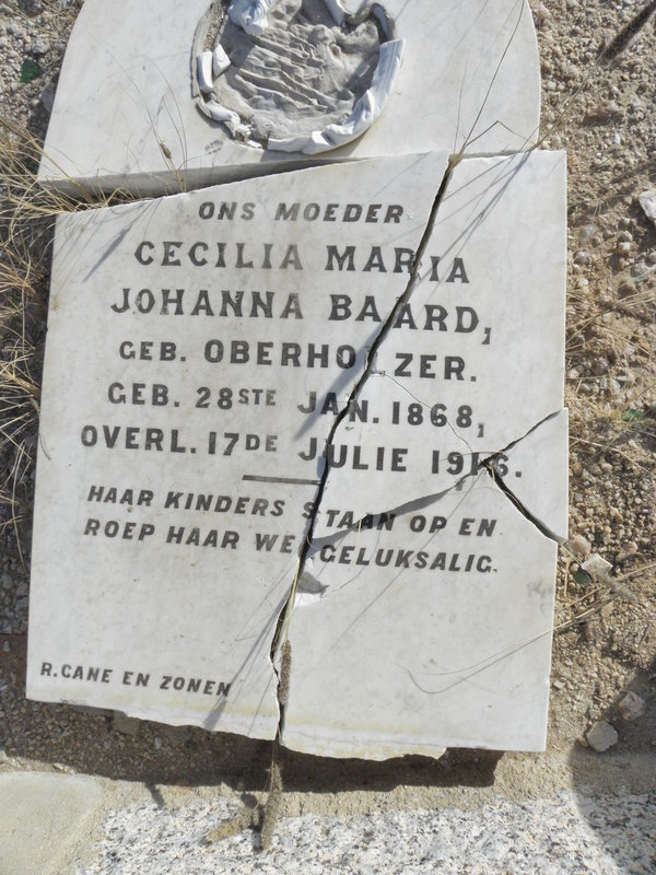 BAARD Cecilia Maria Johanna nee OBERHOLZER 1868-1916