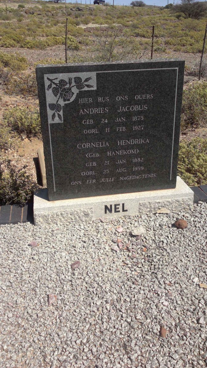 NEL Andries Jacobus 1875-1927 &amp; Cornelia Hendrika HANEKOM 1882-1959