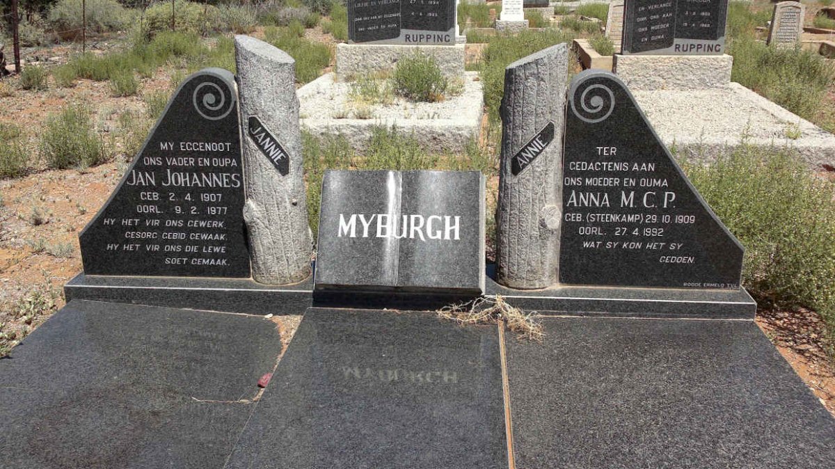 MYBURGH Jan Johannes 1907-1977 &amp; Anna M.C.P. STEENKAMP 1909-1992