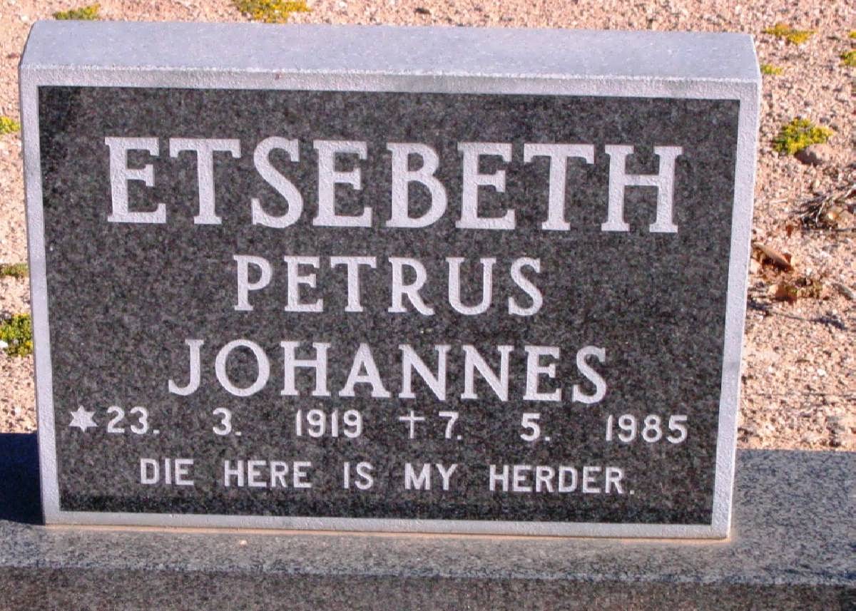 ETSEBETH Petrus Johannes 1919-1985