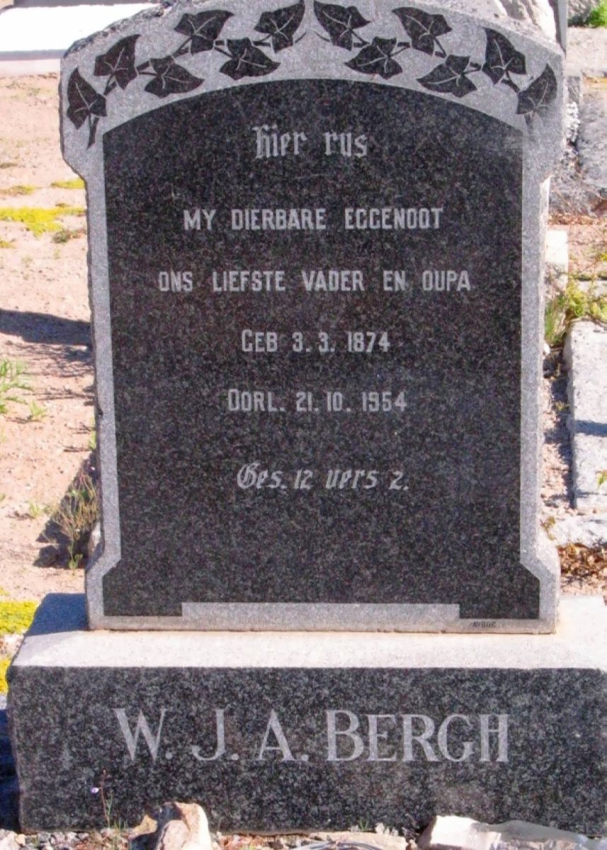 BERGH W.J.A. 1874-1954