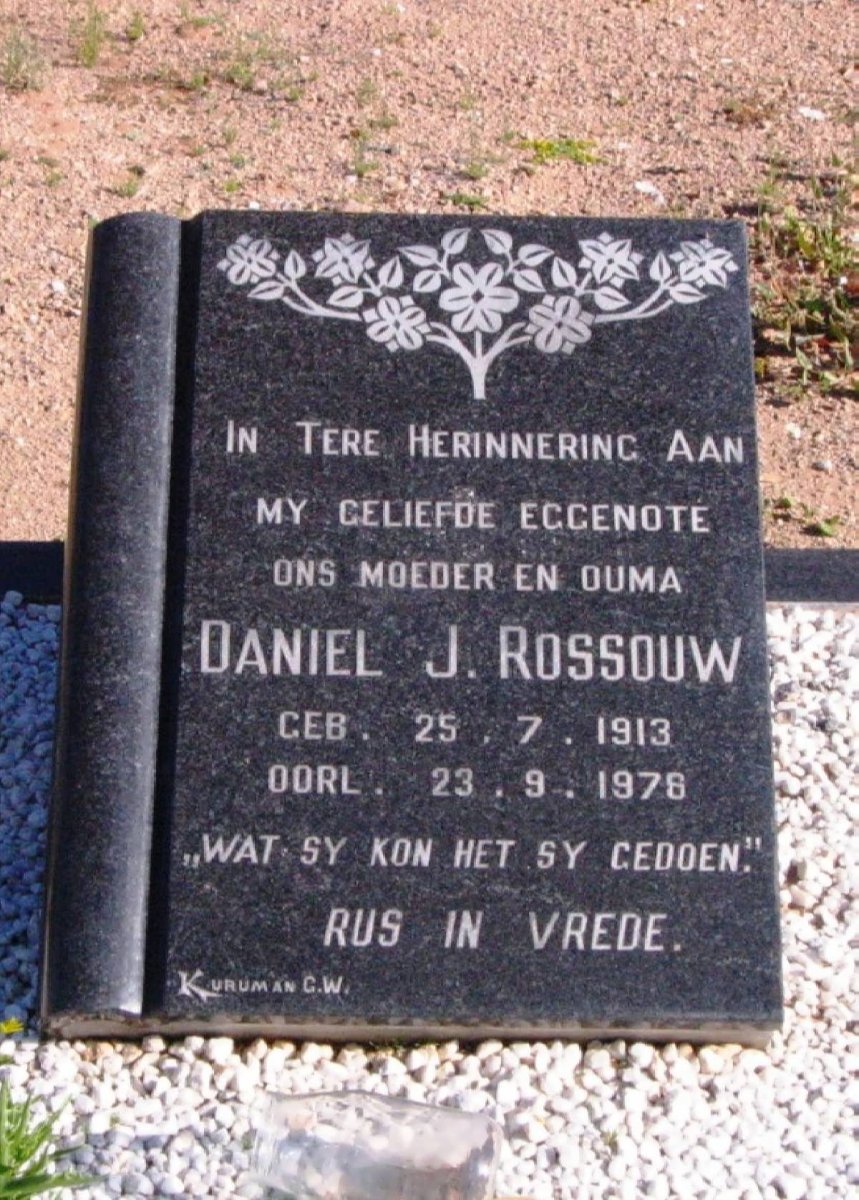ROSSOUW Abraham J. 1903-1984 &amp; Daniel J. 1913-1978
