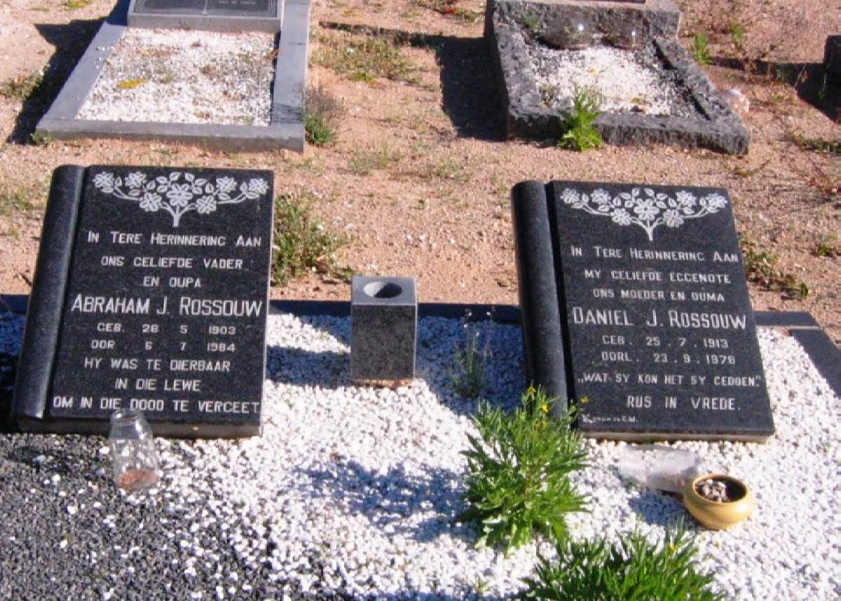 ROSSOUW Abraham J. 1903-1984 &amp; Daniel J. 1913-1978