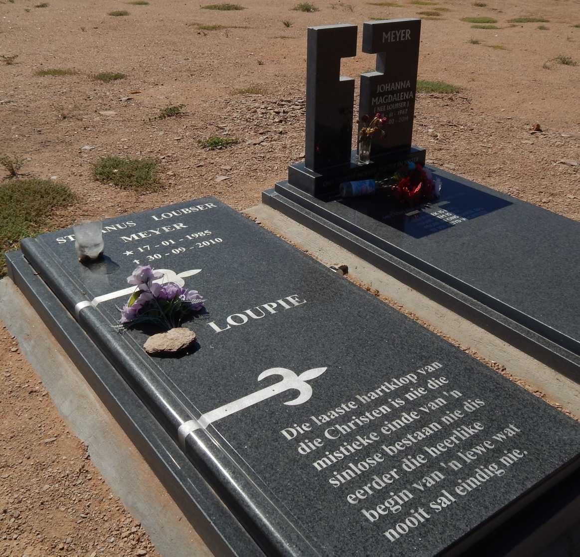MEYER Johanna Magdalena nee LOUBSER 1962-2014 :: MEYER Stefanus Loubser 1985-2010
