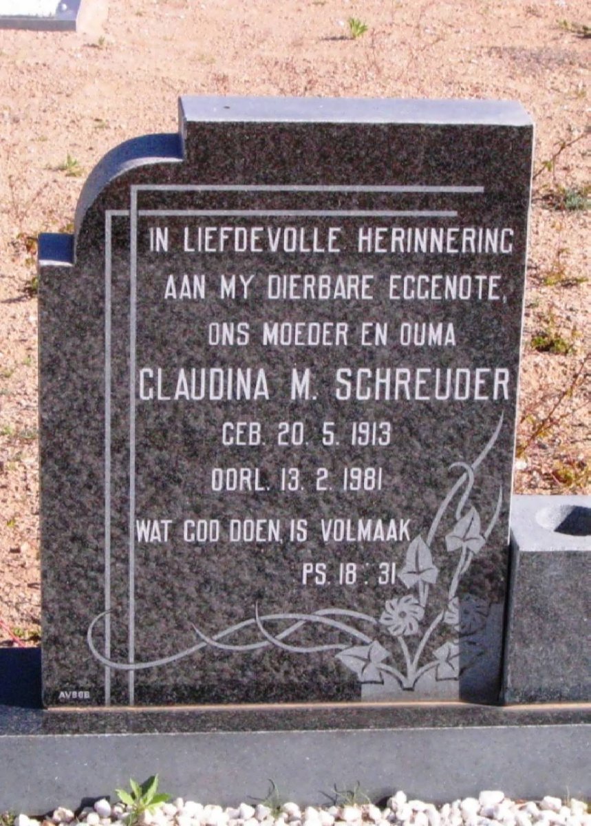 SCHREUDER Glaudina M. 1913-1981