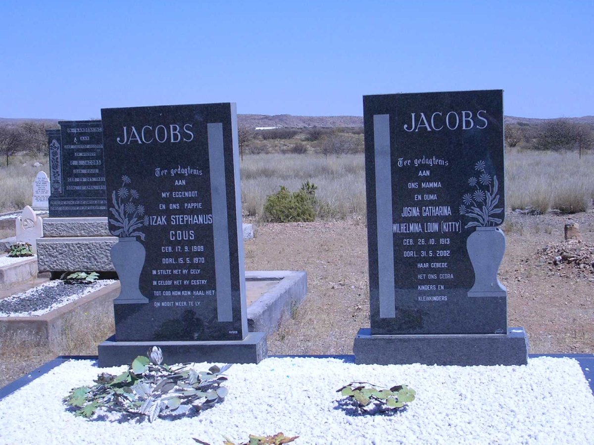 JACOBS Izak Stephanus Gous 1909-1970 &amp; Josina Catharina Wilhelmina LOUW 1913-2002