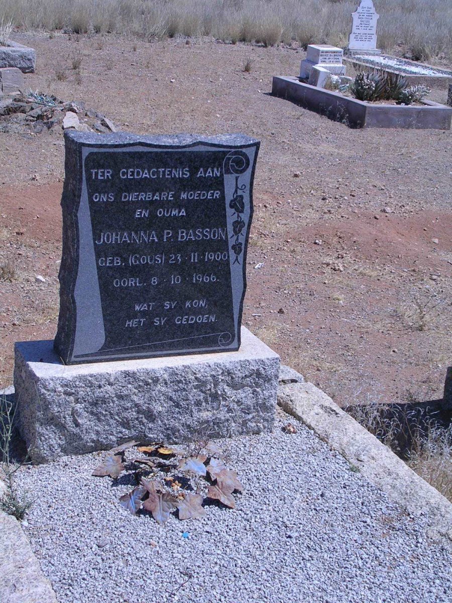 BASSON Johanna P.  geb. GOUS 1900-1966